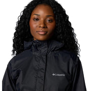 Columbia Women's Arcadia II Rain Jacket, Waterproof Omni-Tech, Lightweight, Packable, Black, Large, 153411