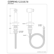 Kingston Brass Concord Kitchen Faucet Side Sprayer, Antique Brass, 60-Inch Hose, One-Touch Button, CCRP61K3