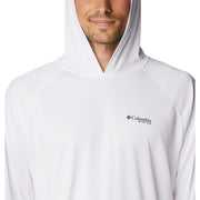 Columbia PFG Terminal Tackle Long-Sleeve Hoodie - White/Nightshade Logo - L