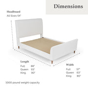 My Texas House MTH12UBKKCR Flynn Boucle Platform Bed, King, Cream