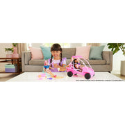 Mattel Barbie Mysteries Beach Detectives Ultimate Beach Buggy Playset, Hot Pink, Includes 10+ Accessories, Seats 4 Dolls JFV68