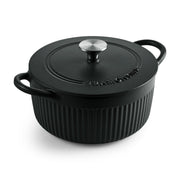 Tramontina Mesa 3.5 Quart Enameled Cast Iron Dutch Oven, Black, Round, Oven Safe up to 500F, Induction Compatible
