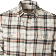 Banded Everglades Men's Long Sleeve Flannel Shirt, Double-Brushed 100% Cotton, Untucked Fit, Oatmeal Plaid, Large