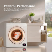 EUHOMY Portable Clothes Dryer, 2.7 Cu. Ft. Capacity, 1400W Motor, Front Load, White, CD-9