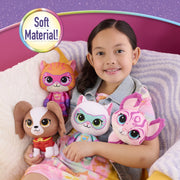 Just Play Disney Jr. SuperKitties Plush Collector Set, 4 Soft Multi-Textured Plush Toys, 7 to 7.5 in, Ages 3 and Up