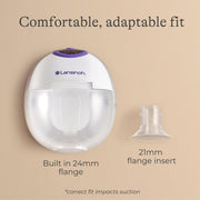 Lansinoh Discreet Duo Wearable Double Electric Breast Pump, Hands-Free, 4 Pumping Modes, 9 Suction Levels, Quiet Operation, Rechargeable Battery, Includes 24mm and 21mm Flanges