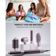 RACCOMB 5 in 1 Hot Air Styler Hair Styling Tool, Dual Voltage, Ionic Anti-Frizz, Purple, with Travel Bag, HH06-HB04PUEUS