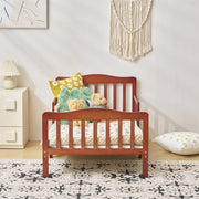 Ktaxon Baby Toddler Bed, Solid Pine Wood, Espresso Finish, Two Side Safety Rails, 53 in