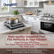 ChangBERT Induction Cooktop Pro, Portable Electric Countertop Burner, 1800W Max Power, Large 8-Inch Heating Coil, Stainless Steel, NSF Certified, Digital Timer, CIB-80 Plus