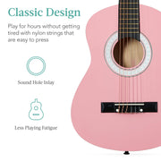 Best Choice Products SKY10888 Kids Acoustic Guitar Starter Kit, 30in, Pink, All-In-One with Case, Strap, Extra Strings, Picks, Right-Handed