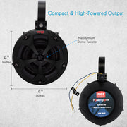 Pyle Marine Off-Road Speaker System, 4 Inch Dual Waterproof, 800W, Black, PLUTV41BK