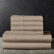 Cotton 6-Piece Sheet Set, 700 Thread Count, King, Fawn Beige