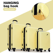 Travelhouse TH23088YE 3 Piece Expandable Hardshell Hardside Luggage Set (Yellow)