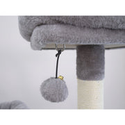 Vibrant Life Heavy Duty 7-Level 67-Inch Cat Activity Center with Scratch Ramp, Hammock, Two Condos, Gray