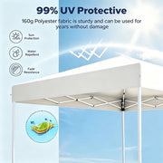 Patbrela 10x10 Pop Up Canopy Tent, Instant Setup, Portable Straight Leg, White