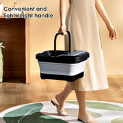 Beinilai Collapsible Foot Spa Bath Massage with Precise Temperature Control, 6 Massage Rollers, Bubble Function, Removable Pedicure Stone, Dark Color
