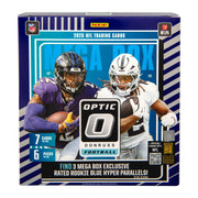 Panini Donruss Optic Football Mega Box, 2025 Edition, Blue, 140 Cards with Rated Rookie Blue Hyper Parallels and Autograph or Memorabilia Cards, 2-18938-20