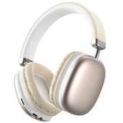 VEAT00L Wireless Bluetooth Over-Ear Headphones, Bluetooth 5.1, 40 Hrs Playtime, 4 Microphones ENC Noise Cancelling, Deep Bass, Lightweight, Gold
