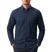 Gents Bliss Mens Dress Shirt, Long Sleeve, Button Down Collar, Regular Fit, Blue, Casual Oxford Top with Pocket