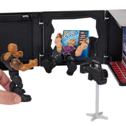 Mattel JFX07 WWE Knuckle Crunchers Final Boss Microphone Playset with The Rock 3.25-Inch Action Figure, Breakaway Table and Camera Accessories