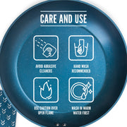 Thyme & Table Non-Stick Fry Pan, 12.5 Inch, Blue Granite Finish, Stainless Steel Base, Soft-Touch Handle