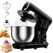 Yumystori Stand Mixer, 5.3 Qt Stainless Steel Bowl, 6-Speed Tilt-Head Electric Kitchen Mixer, Black, SM10380