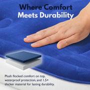 King Koil KK16C1BU29505 Luxury Twin Air Mattress with Built-in High Speed Pump for Camping, Home & Guests - Twin Size