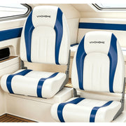 SPECSTAR Folding High Back Boat Seats 2 Pack, Waterproof Marine-Grade Vinyl, Aluminum Frame, Blue