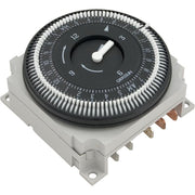 Grasslin FM1STUZ-24U Electromechanical Timer, 24-Hour, 21A SPDT, 24V AC, Panel Mount, White