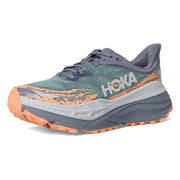 Hoka Women's Stinson 7 Running Shoes, Grey Skies/Pale Tangerine, Medium Width, Synthetic Upper, 1141531-GSP