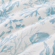 Coastal Living 40975 3-Piece Lightweight 100% Cotton Reversible Blue Ocean Comforter Set, Full/Queen