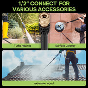 TACKLIFE Electric Pressure Washer, 2000PSI, 1.7GPM, 120V, 20FT Hose, 2 Nozzles, Foam Cannon, Compact Portable Green, YLQ3500H-130