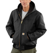 Carhartt 106673-BLK Loose-Fit Firm Duck Insulated Flannel-Lined Active Jacket for Men, Black, XL