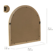 Beautiful by Drew Barrymore 556375 Burlwood Arched Vanity Decorative Mirror, Matte Wood Frame, 22 in, Wall-Mount