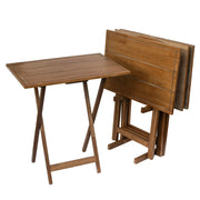 Mainstays MS4429801139001 5 Pcs Over Size TV Tray Farmhouse Table, Walnut