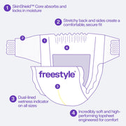 Freestyle Hyper Absorbent Ultra Soft Baby Diapers Size 4 Unisex 48 Count FWDPRS4CT48