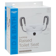 Equate 5 Raised Toilet Seat with Adjustable Handles and Lock, White, 350 lb Capacity