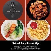 SharkNinja FN100WH Ninja Crispi Cooking System Portable PowerPod 4-Qt & 5-Cup TempWare Glass Containers & 2 Storage Lids