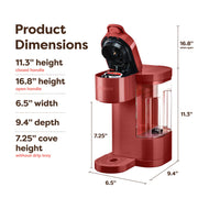 Keurig K-Express Essentials Red Single-Serve K-Cup Pod Coffee Maker, Red - Fast & Fresh Brewed