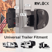 RVLock V4.0 Keyless Handle for RV Doors, Corrosion-Resistant Metal, Backlit 8-Digit Keypad, Includes 2 Remote Fobs and 2 Laser-Cut Keys, Black