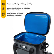RTIC RTIC30SP-BlueGrey 30 Can Soft Pack Cooler, Leakproof Ice Chest Cooler, Blue/Grey