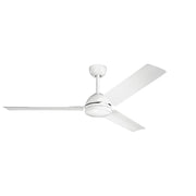 Kichler Todo 56 in. Indoor Ceiling Fan, Contemporary Modern Design, White Finish, 3 Blades, Wall Control, 330025WH