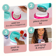 Nostalgia Electric Ice Shaver with 80 Watt Motor, Stainless Steel Blades, Ice Mold and Reusable Cone, Teal and White, NICESHVWM2TW