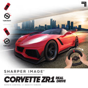 Sharper 1012518 Image RC Chevrolet Corvette ZR1 Remote Control Sports Car, 1:16 Scale, Gravity Sensor Steering, LED Headlights, Red