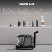 Uwant Carpet and Upholstery Cleaner, Portable Steam and Heating, 18Kpa Suction, 3 Cleaning Modes, Pet Pro Formula, 7 Accessories, Y100