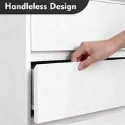 IDEALSOUL 5 Drawer Dresser, White Tall Chest of Drawers, Wood Storage Cabinet for Bedroom, Living Room, Hallway, Entryway