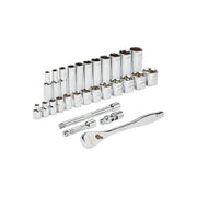 Milwaukee 48-22-9408 3/8 in. Drive SAE Ratchet and Socket Mechanics Tool Set (28-Piece)