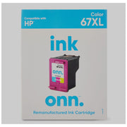 onn. 67XL HP High Yield Remanufactured Ink Cartridge, Tri-Color - Eco-Friendly