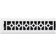 Signature Hardware 435702 Appert Steel Floor Register - White 2-1/4