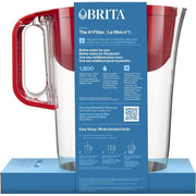 Brita 650693CDN1 Large 10 Cup Water Filter Pitcher with 1 Standard Filter Red